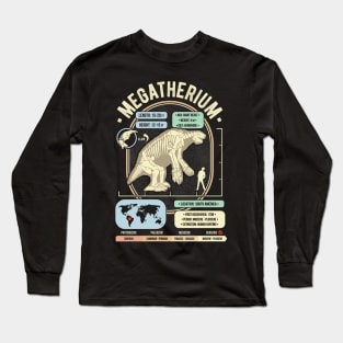 Dinosaur Facts - Megatherium Science & Anatomy Gift Long Sleeve T-Shirt